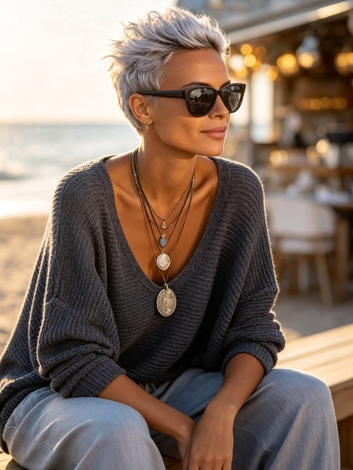 Cozy Casual V-neck Knit Pullover
