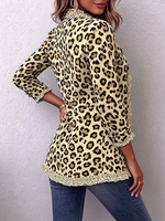 Chic Leopard Print Ruffled Jacket