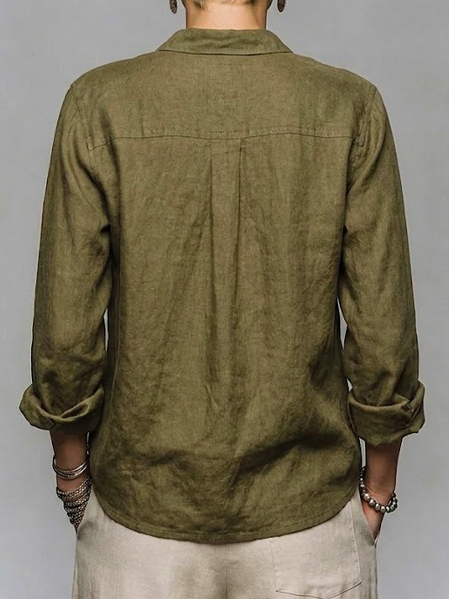 Casual Linen And Cotton Shirt
