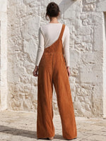 Casual Corduroy Wide-leg Overalls