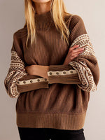 Comfortable And Casual Mock-neck Waffle-knit Top