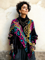 Chic Bohemian Colorful Animal Print Velvet Top