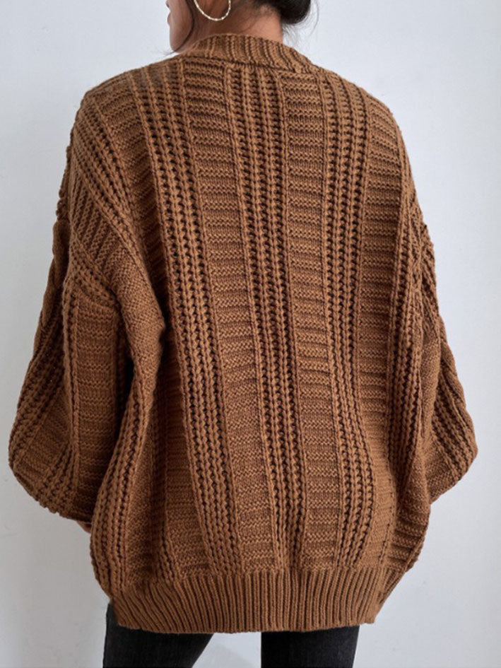 Retro Western Cable Knit Oversized Cardigan Sweater