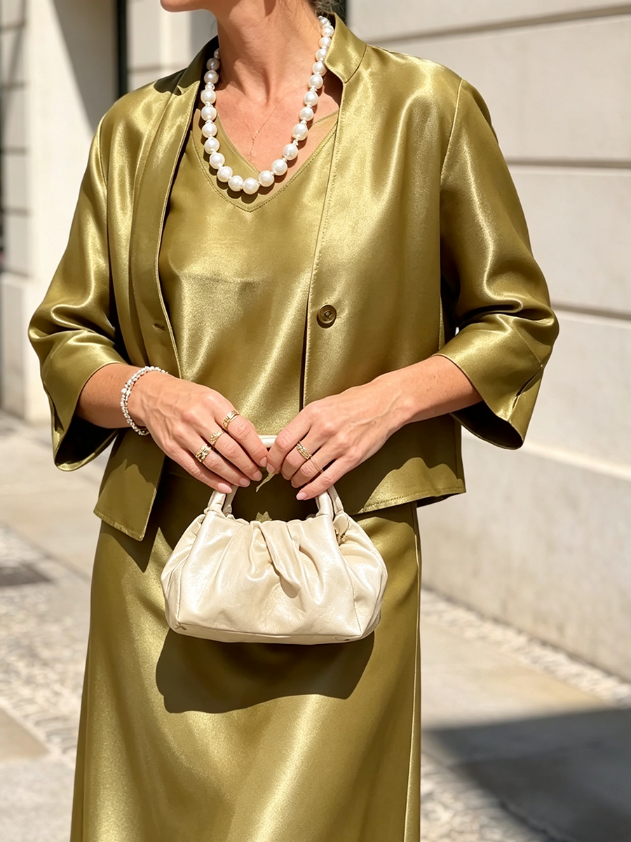 Elegant And Cozy Satin Three-piece Set