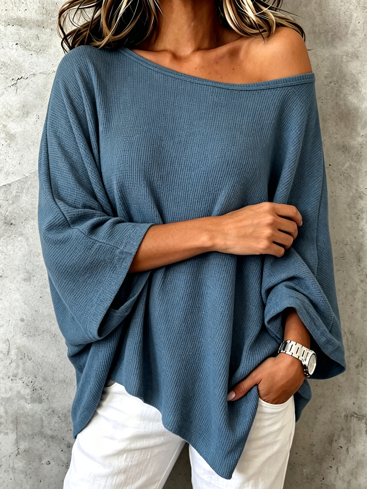 Chic Casual Off-the-shoulder Knit Top