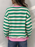 Striped Cotton Sweatshirt With Christmas Nutcracker Motif
