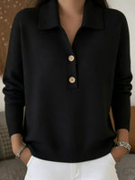 Cozy Henley-neck Knit Pullover
