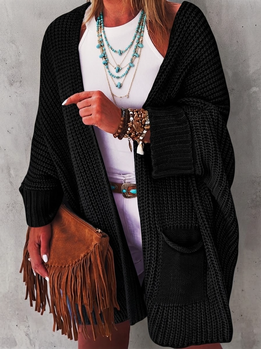 Cozy Casual Oversized Chunky Knit Open Front Cardigan