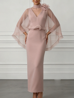 Elegant Floral Formal Evening Chic Two-piece Maxi Dress