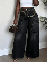 Casual Wide-leg Cargo Jeans