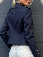 Casual Chic Vintage Military Cotton Cropped Jacket