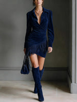Western-style Faux Suede Fringe Dress