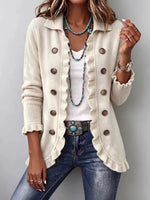 Chic Knit Ruffle-Trim Cardigan