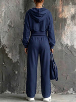 Casual Hooded Sweatshirt With Metal Eyelet Details