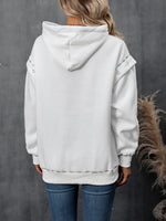 Relaxed-fit Casual Color-block Hoodie With Visible Stitching