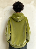 Chic Military-inspired Velvet Hooded Fall Winter Sweatshirt