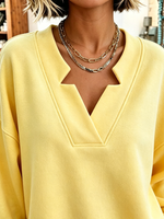 Cozy Cuffs V-neckline Oversized Sweatshirt