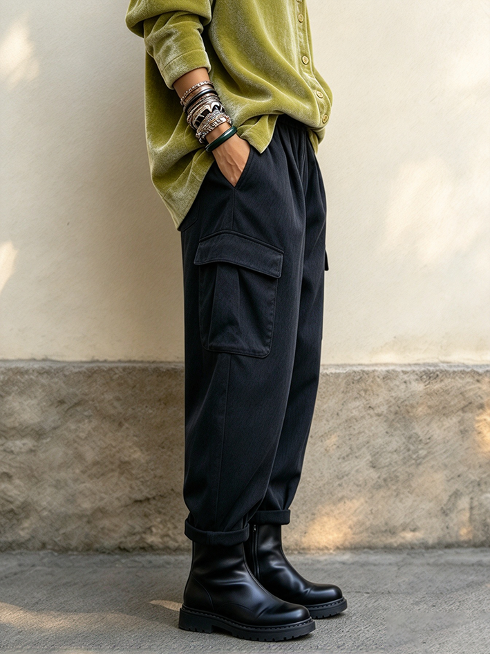 Chic Casual Utility Cargo Trousers