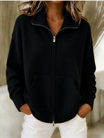 Cozy Zip-Front Knit Cardigan