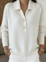 Cozy Henley-neck Knit Pullover