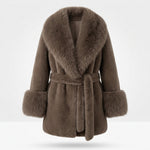 Cozy Belted Faux Fur Mid-Length Coat