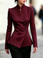 Urban Asymmetric Button-Up Tailored Blazer
