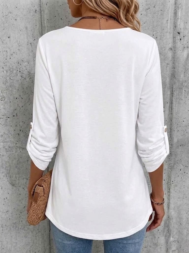 Crew-neck Shirt With An Asymmetric Hem