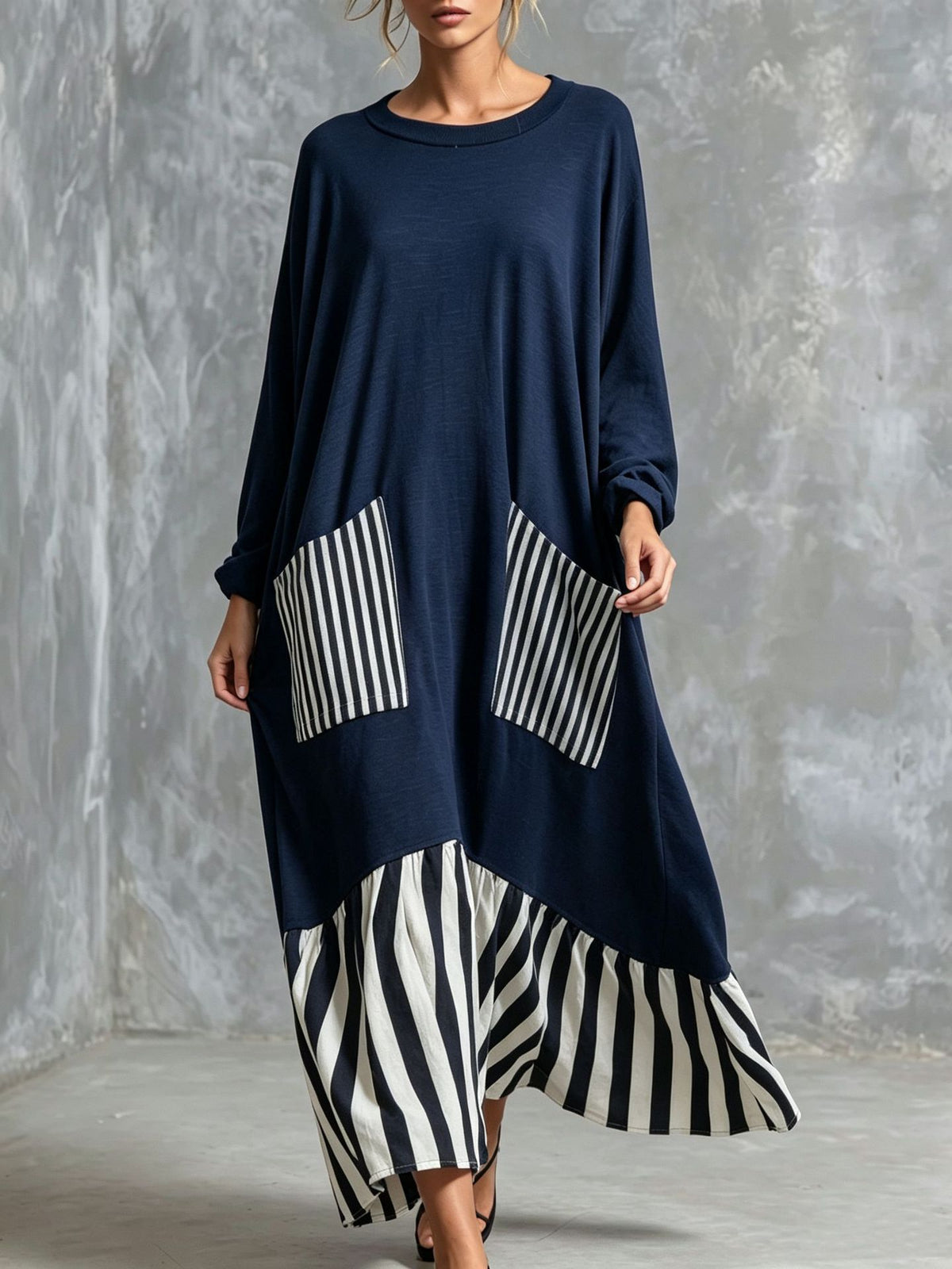 Vintage-style Printed Velvet Midi Dress