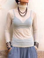 Chic Sheer Mock-Neck Mesh Top
