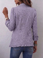 Boho-style Vintage Floral Ruffle Jacket