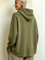 Chic Military-style Asymmetrical Olive Green Hoodie