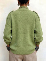 Asymmetric-button Loose Knit Cardigan