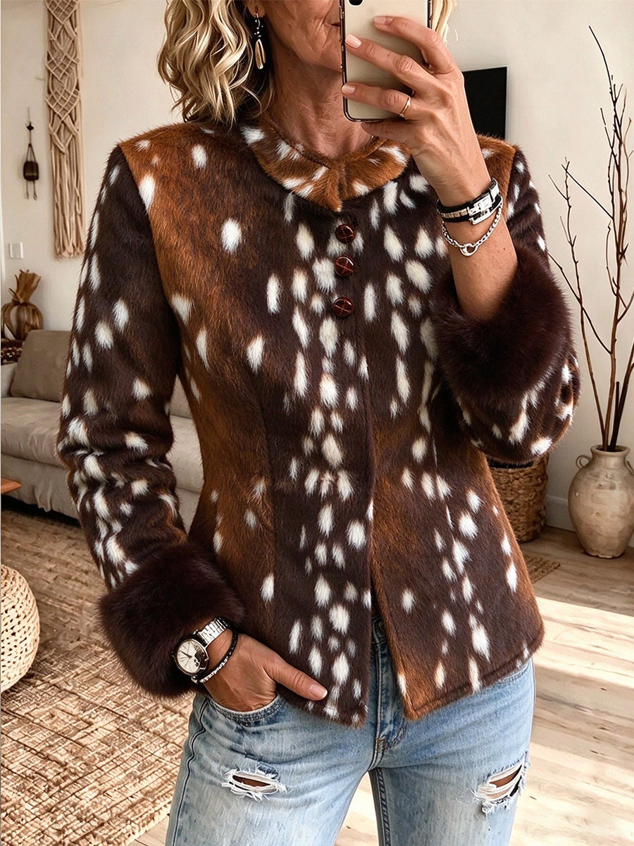 High Quality Fawn Faux-Fur Jacket