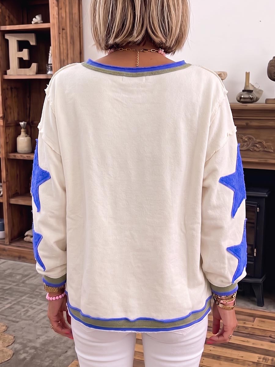 Women's Crew Neck Long Sleeve Casual Loose Sweatshirt Pullover