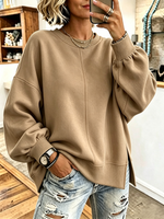 Chic Vibrant Green Oversized Casual Long-sleeve Sweatshirt