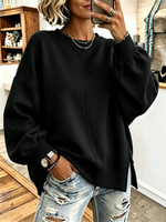 Chic Vibrant Green Oversized Casual Long-sleeve Sweatshirt