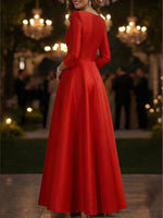 Elegant Brocade V-neck Maxi Dress