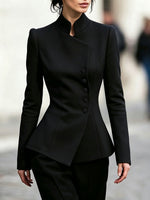 Urban Asymmetric Button-Up Tailored Blazer