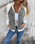 Casual Zip-up Denim Jacket