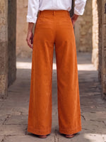 Scallop-Hem Button-Accent Denim Jeans