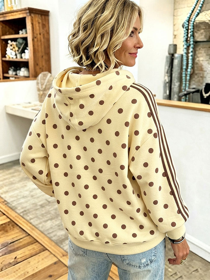 Casual Oversized Polka Dot Hoodie