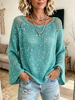 Chic Sparkling Sequin Knit Sweater Top
