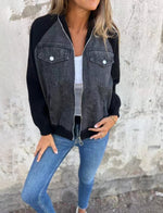 Casual Zip-up Denim Jacket