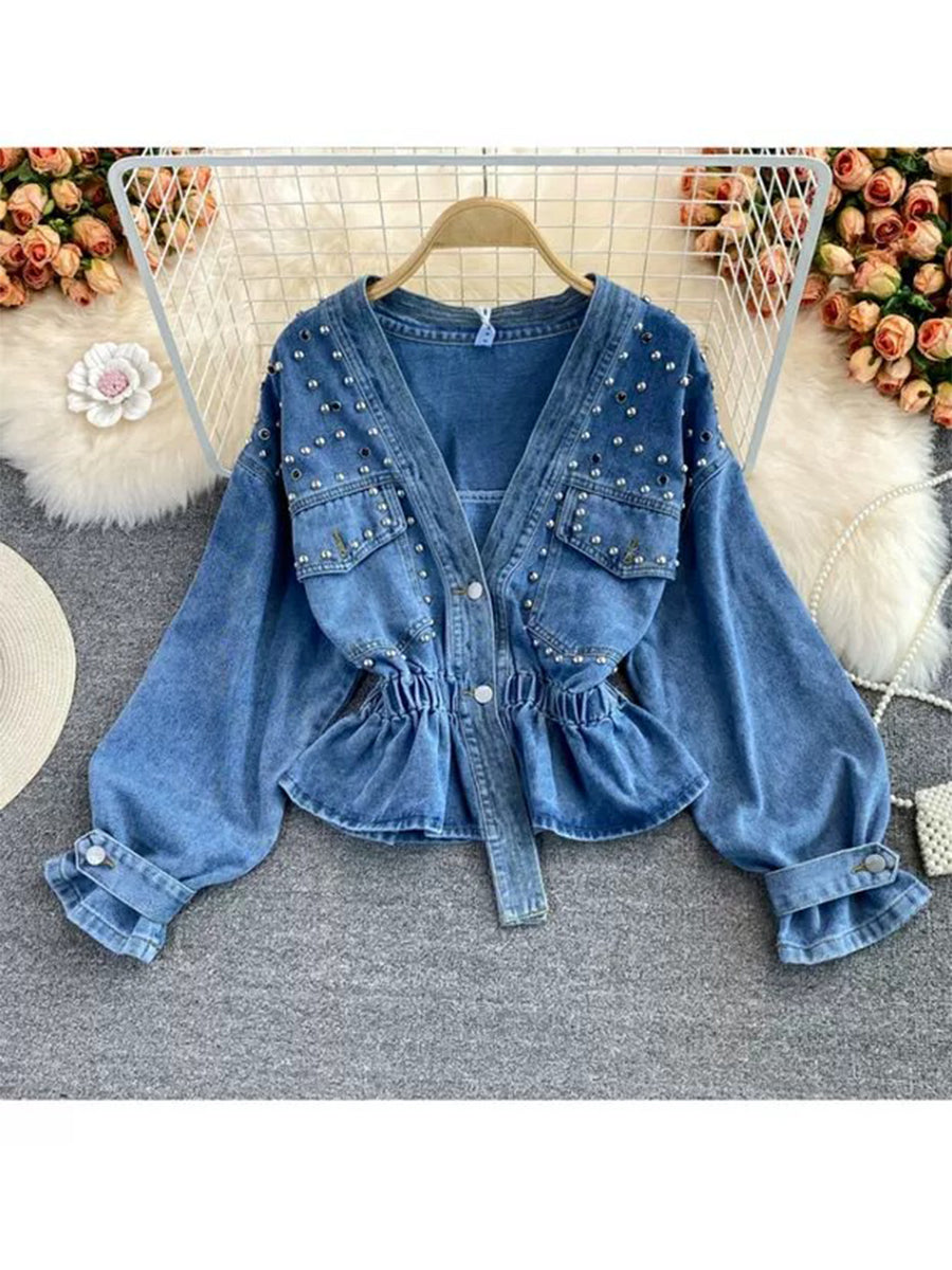 Stylish Studded Denim Jacket