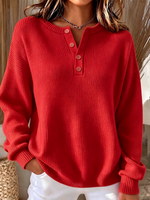 Cozy Minimalist Henley-neck Sweater