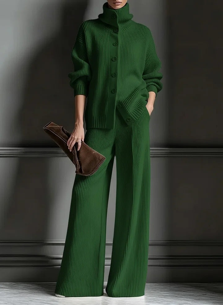 Women's Cozy Cardigan Sweater and Pants Two-Piece Set