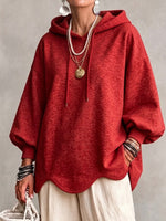 Oversized Hooded Sweatshirt With A Wavy Hem