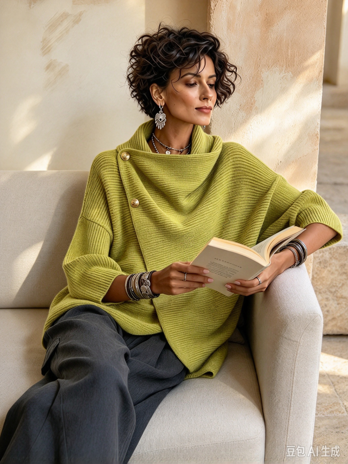 Relaxed Chic Knitted Asymmetric Button-up Top