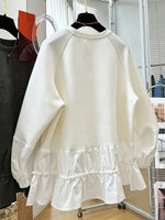 Relaxed-fit Casual Sweatshirt With Paneled Ruffle Hem