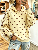 Casual Oversized Polka Dot Hoodie